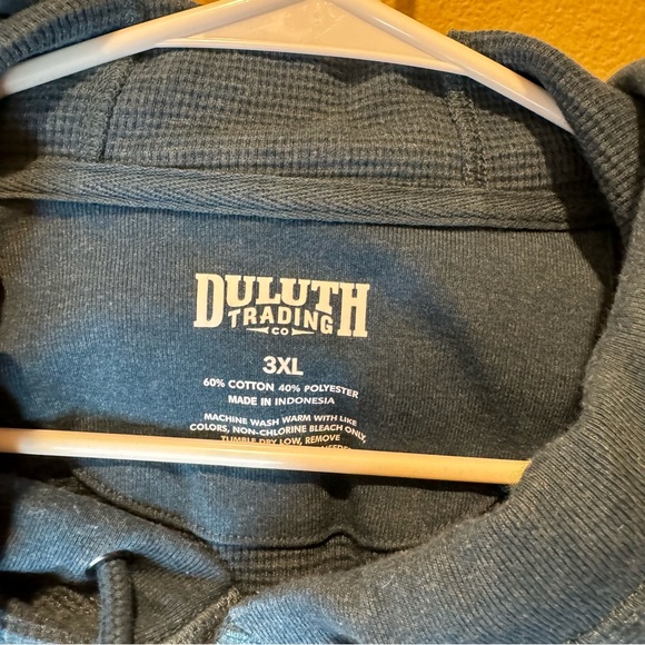 Duluth Trading Co. Men's 3XL Henley Waffle Knit Thermal Long Sleeve Burly Hoodie - Picture 6 of 6